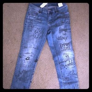 Soho Graffiti Print Jeans